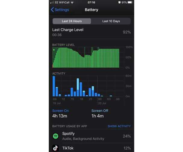 iPhone battery life